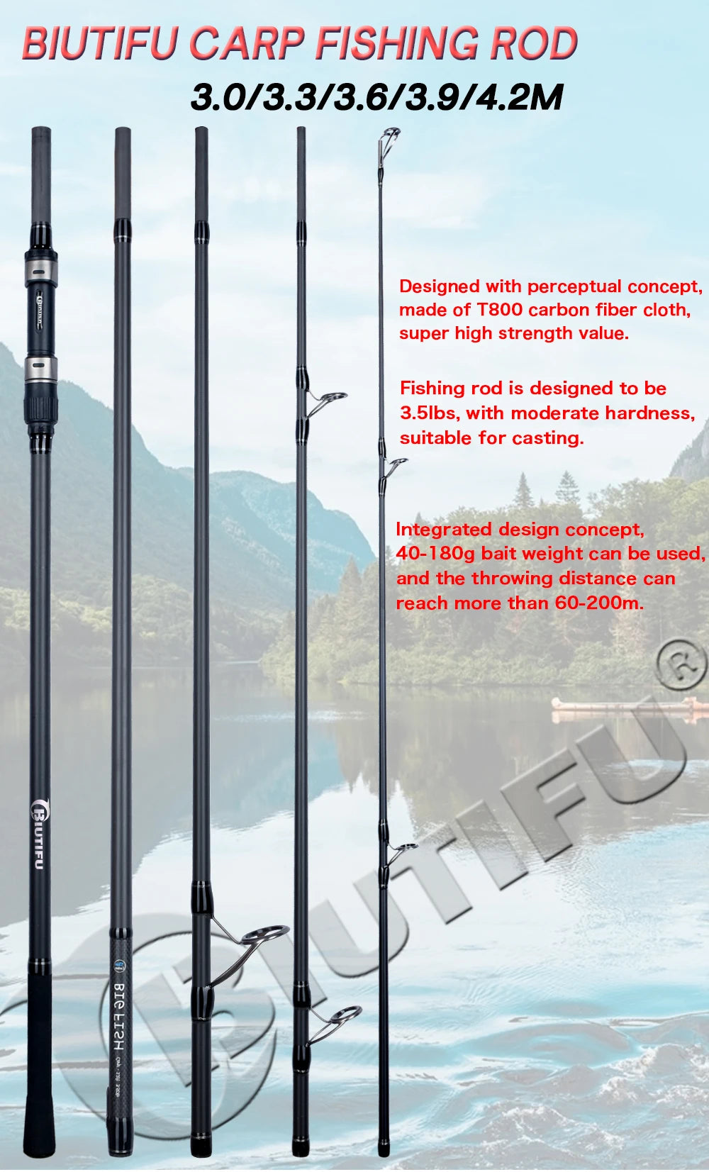 BIUTIFU BIGFISH Carbon Carp Rod