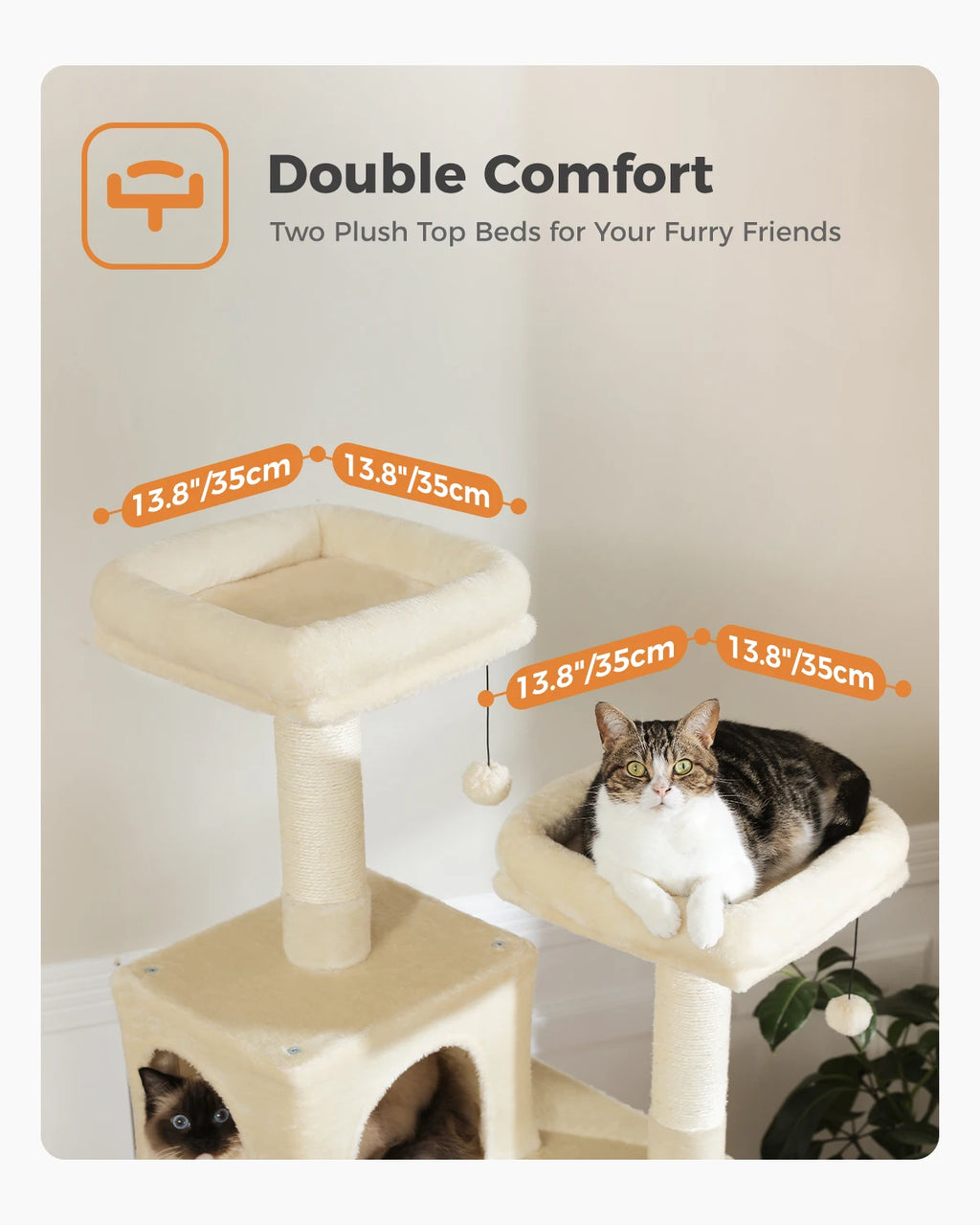 Multi-Level Cat Tree with Scratching Posts, Cozy Condo, Hammock, Large Cat Tower for Indoor Cats, Cat Scratching Board, Cat Toys Whispering Desires Shoppe