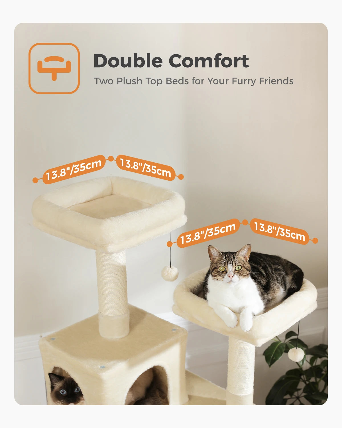 Multi-Level Cat Tree with Scratching Posts, Cozy Condo, Hammock, Large Cat Tower for Indoor Cats, Cat Scratching Board, Cat Toys Whispering Desires Shoppe