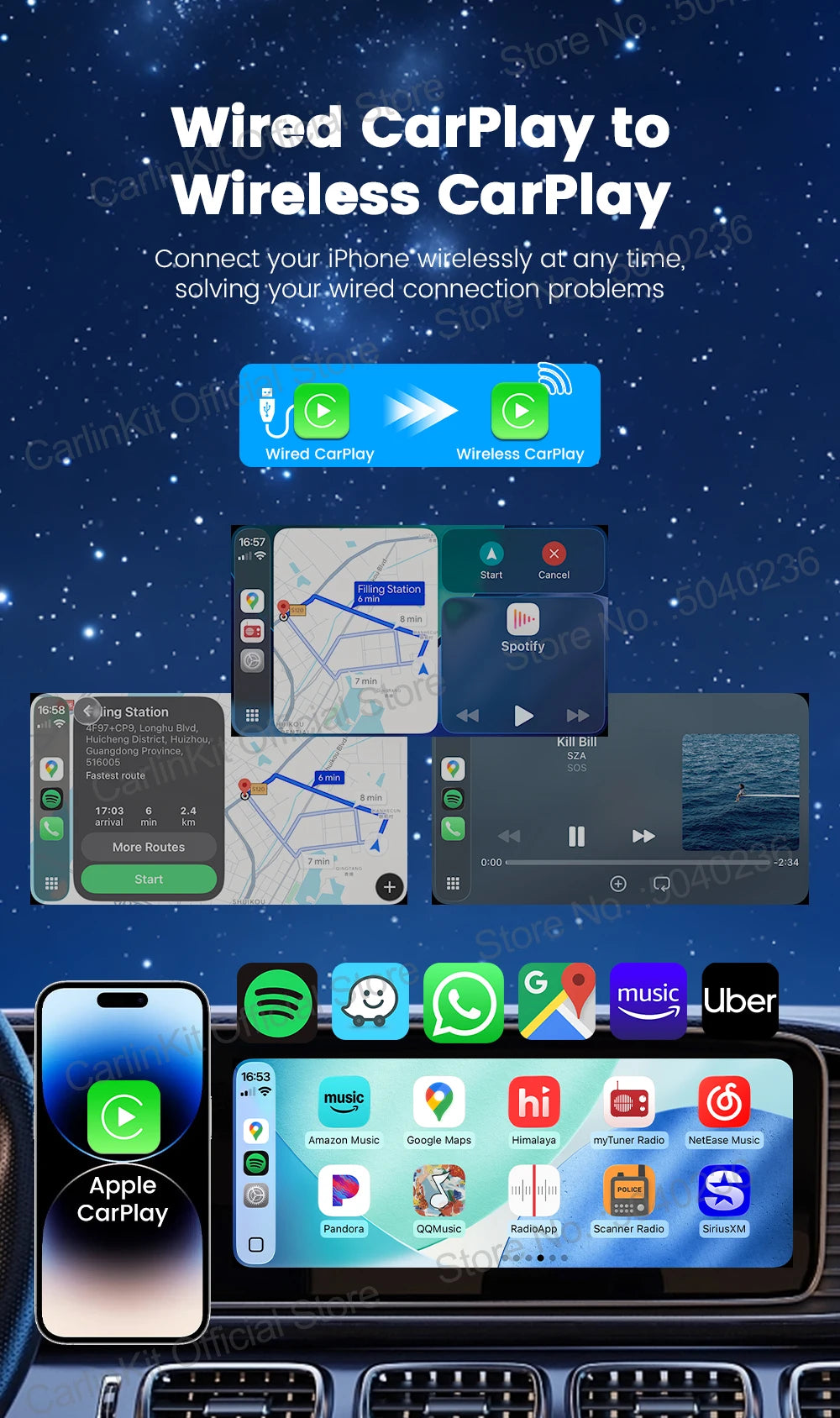CarlinKit CP2A Wireless CarPlay & Android Auto Adapter