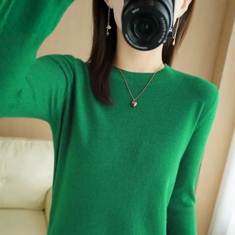 Women's Slim Round-Neck Knit Sweater