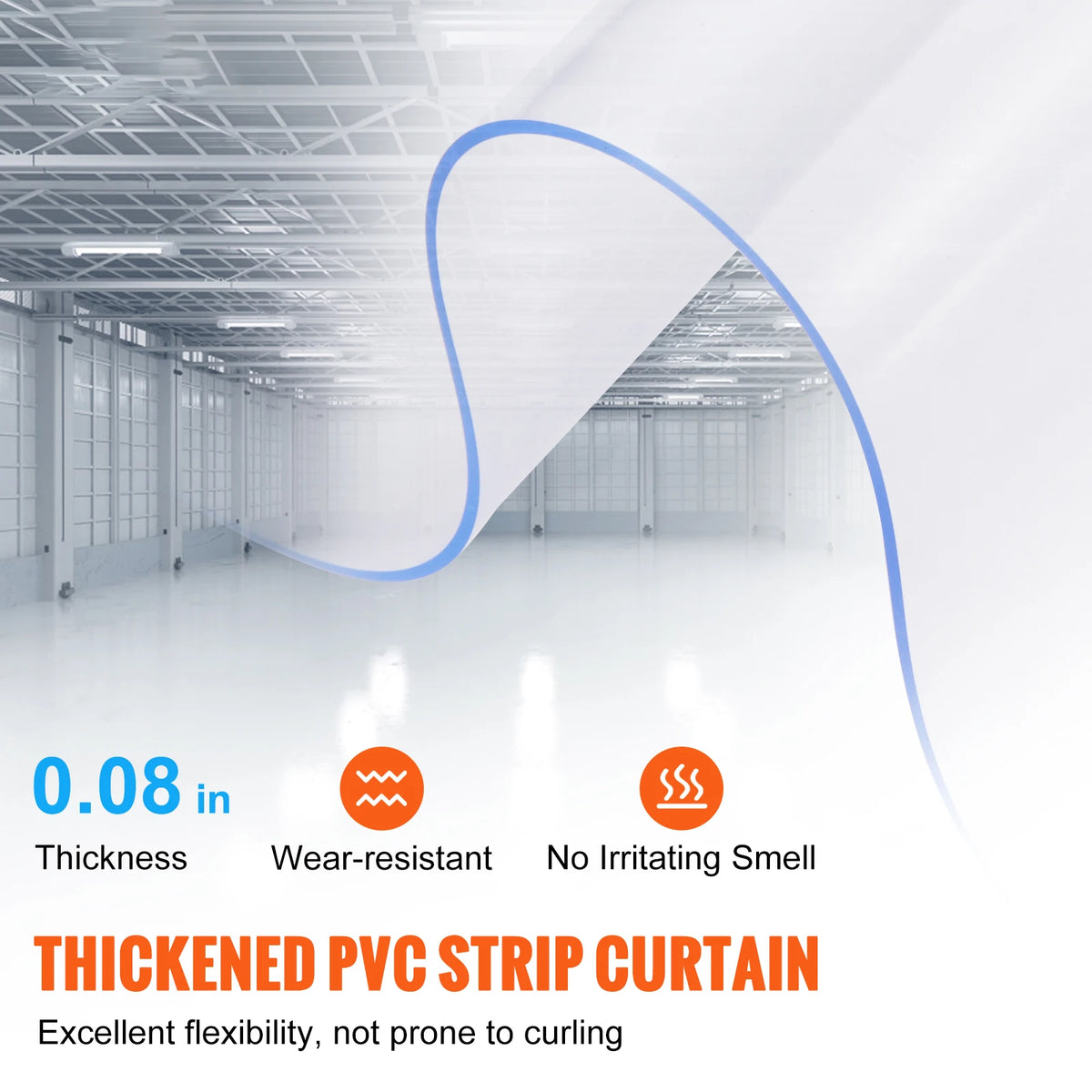 SucceBuy 84" x 42" Clear PVC Strip Door Curtain