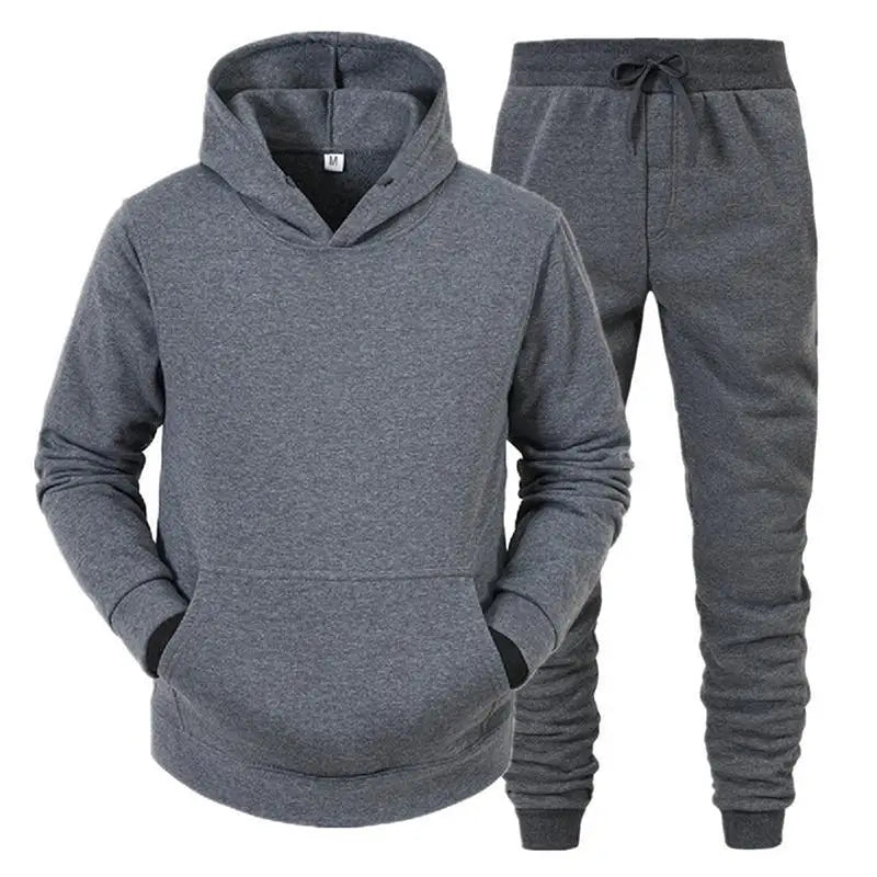 Men's Solid-Color Sweatshirt & Jogger Set