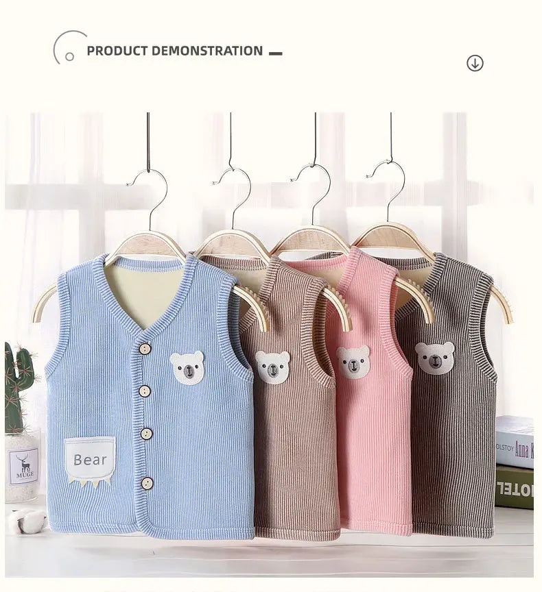 Kids Clothes Waistcoat Children's Vest  Boy Girl Thicken Velvet lining Keep Warm Jackets Vest Children's Clothing  Autumn Winter Whispering Desires Shoppe