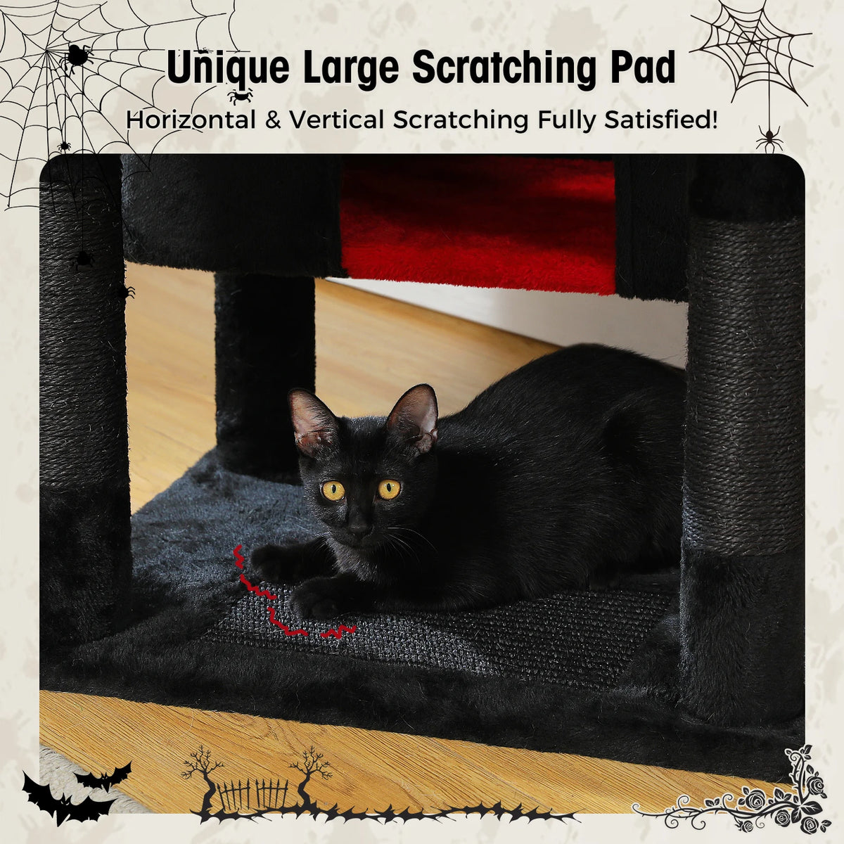 184cm Cat Tree with Hammock, Condo & Scratching Posts