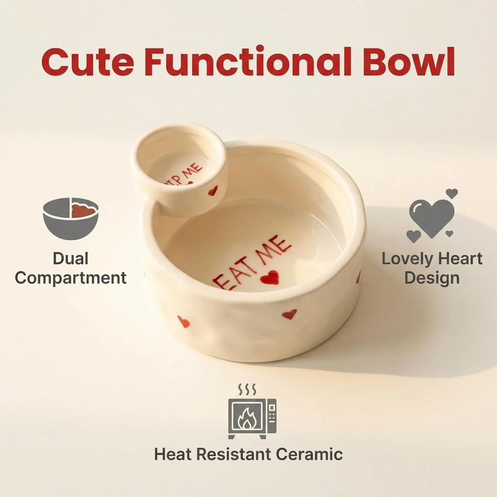 Ceramic Fries and Dip Bowl
