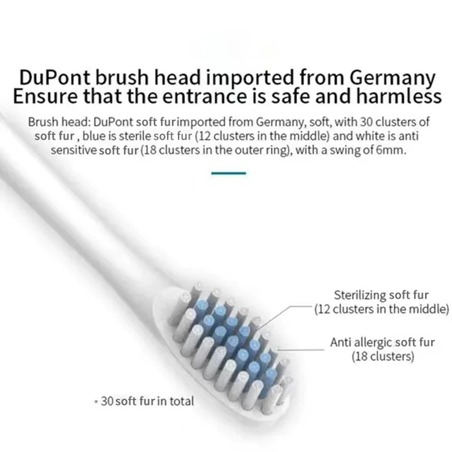 Rechargeable Electric Toothbrush with 4 Brush Heads