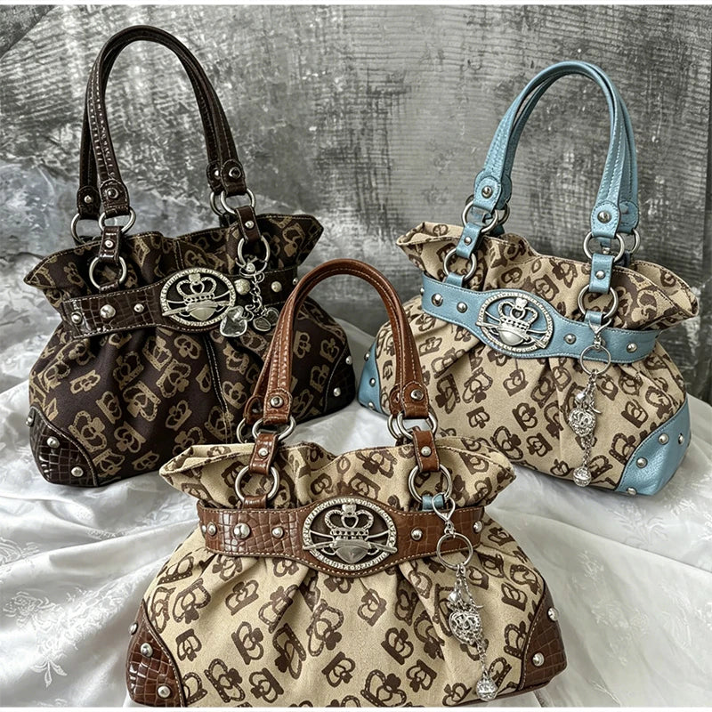 Women's Y2K Studded Shoulder Bag