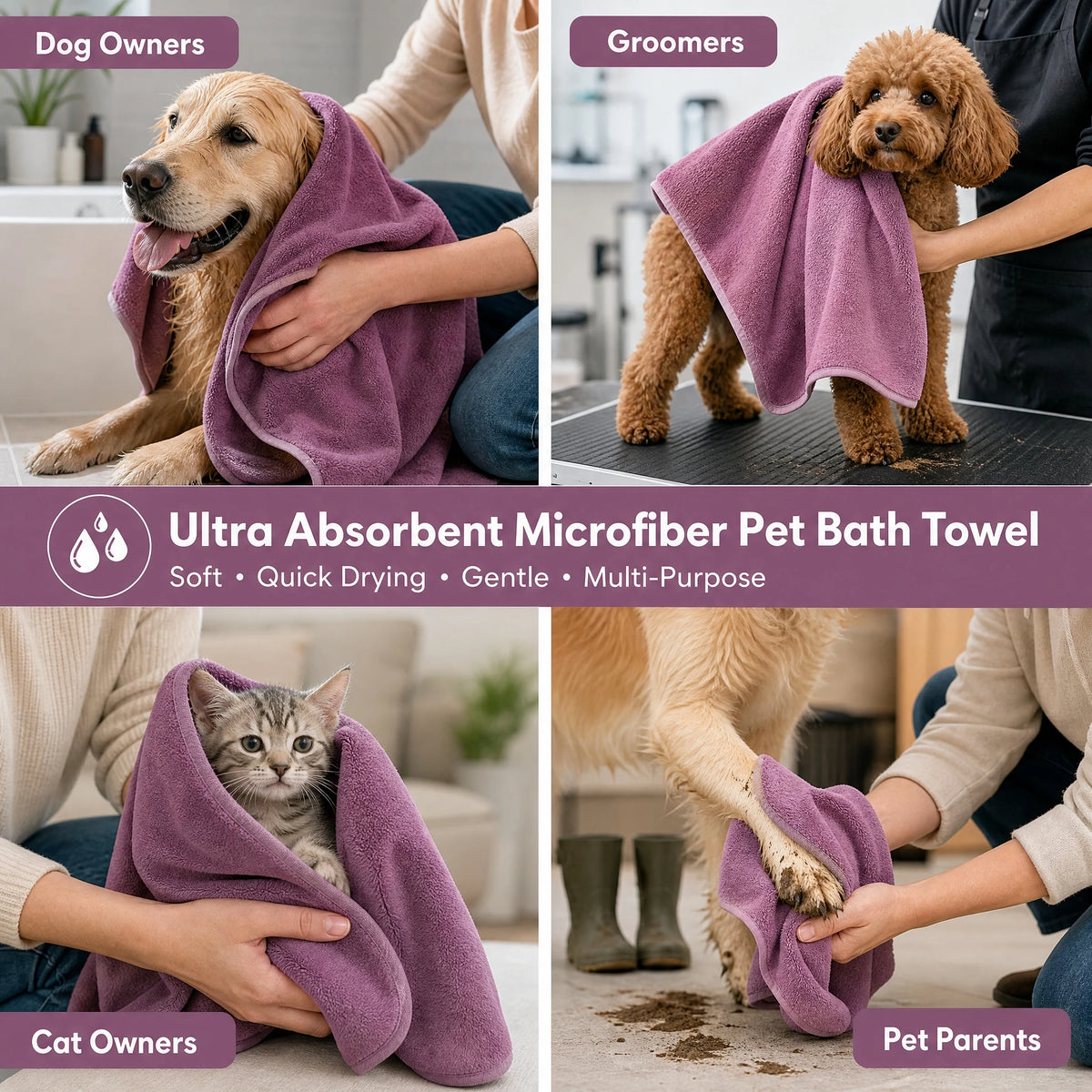 Microfiber Pet Bath Towel