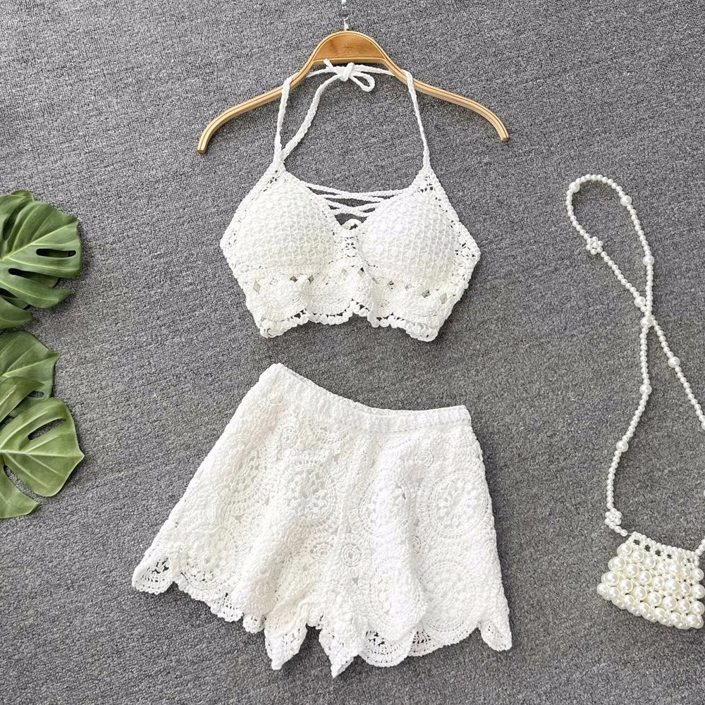 SINGREINY Knit Cami & Shorts Set