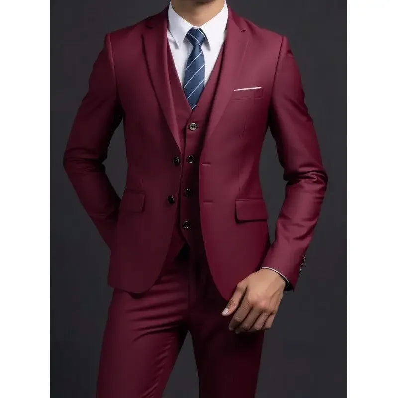 Men's Three-Piece Suit – Blazer, Vest & Trousers