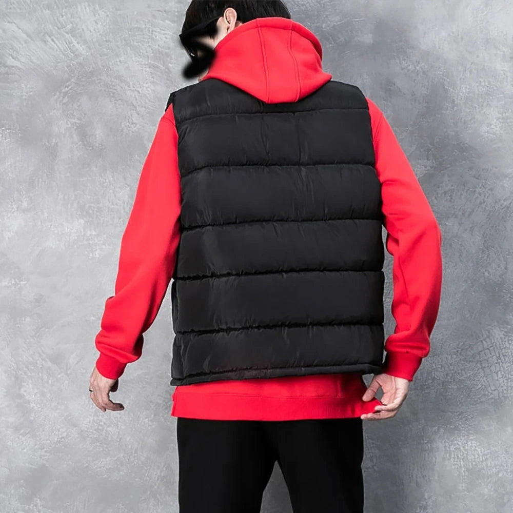 Men's Cotton-Lined Zip-Up Sleeveless Vest