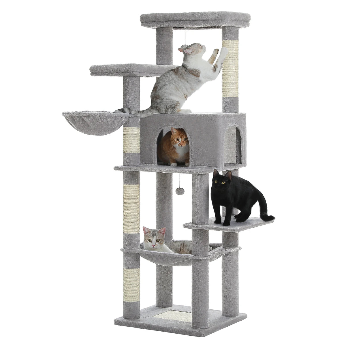 Large Cat Tree for Indoor Cats Multi-Level Cat Tower with Scratching Posts Soft Hammock Large Cat Condo Cat Accessories Cat Toys Whispering Desires Shoppe