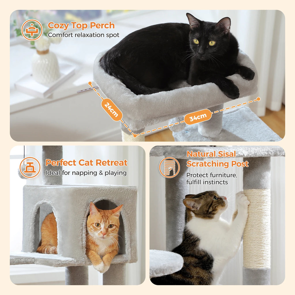 113cm Five-Level Cat Tree with Hammock & Condo