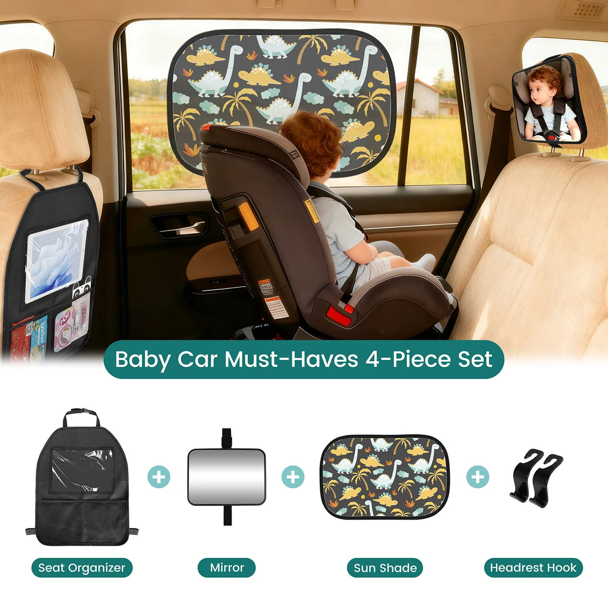 Baby Car Travel Essentials 6-Piece Accessory Kit