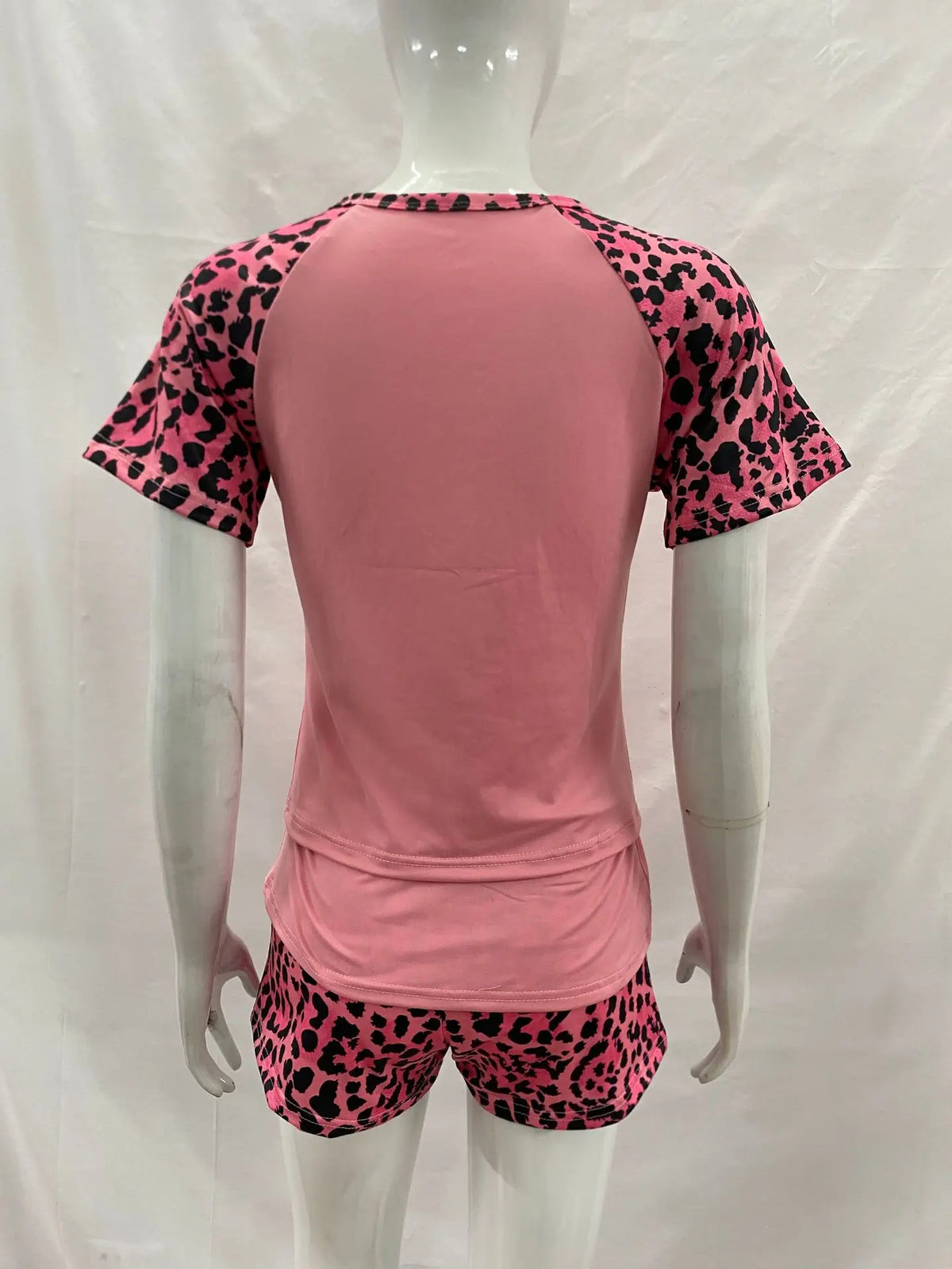 Women's Leopard-Patchwork Tee and Shorts Set