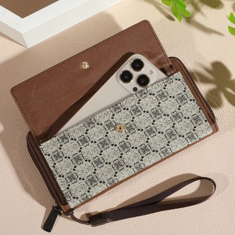 Men's Faux-Leather Zip & Snap Organizer Wallet