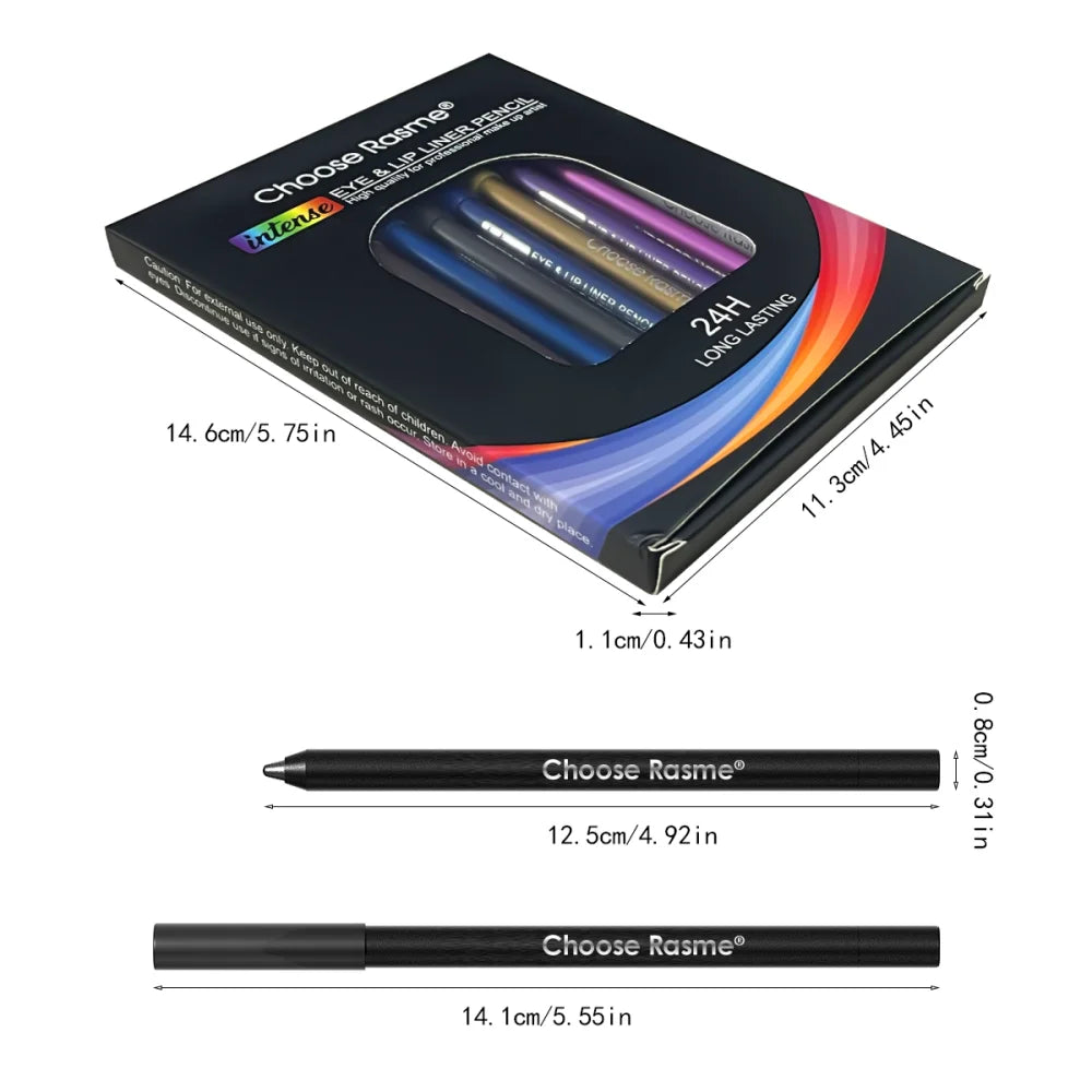 CHOOSE RASME Shimmer Eye Pencils – 12-Piece Set