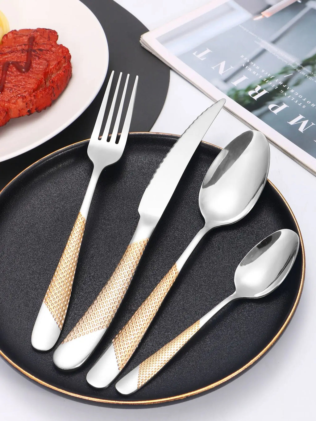 Star Diamond Stainless Steel Flatware — 24 Pieces