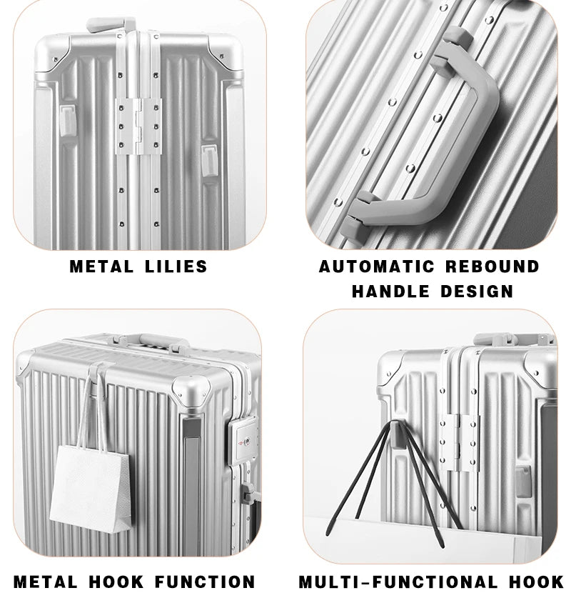 BunnyFly Suitcase Travel Suitcase Men Women 20 Carry-On Luggage Women PC Aluminum Frame Trolley Case TSA Password Lock Whispering Desires Shoppe