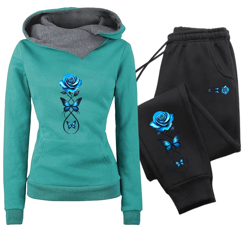 Women's Floral Hoodies and Pants — Separates or Set