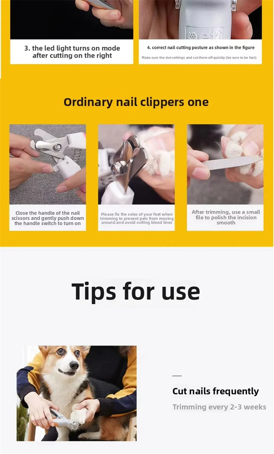 LED Pet Nail Clippers with 5X Magnifier