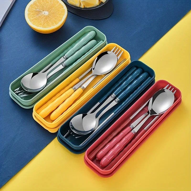 Portable Spoon, Fork and Chopstick Set