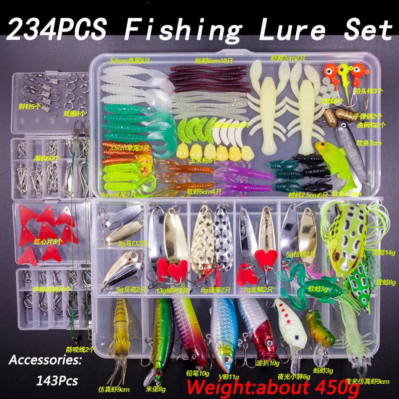 Fishing Lure Assortment with Tackle Box