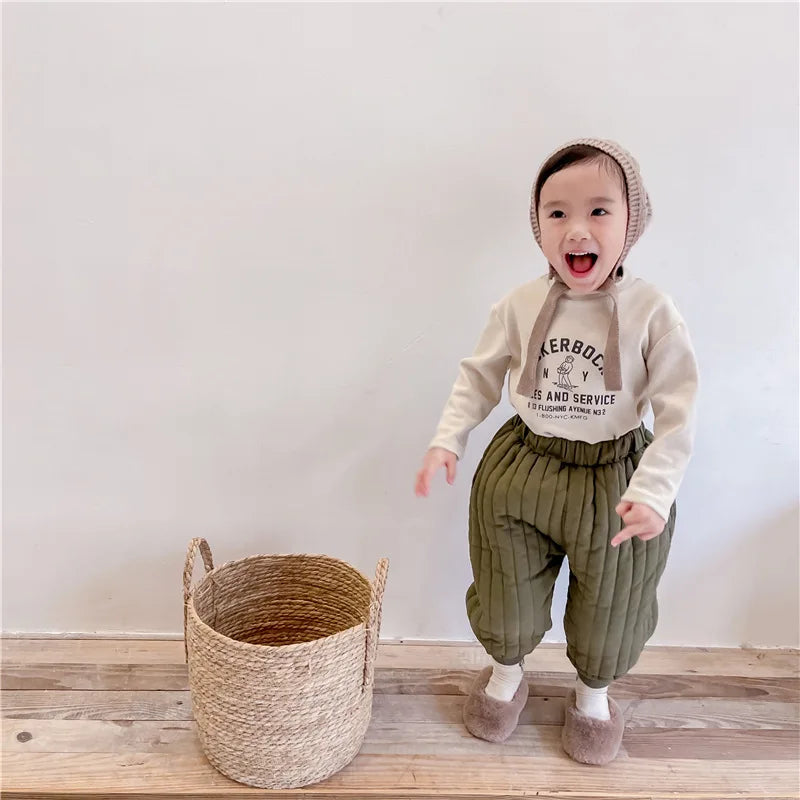 Children's Clothing From 2 To 7 Years Winter Kids Warm Cotton-Padded Trousers Baby Girls Thick Pants Toddler Boys Wear Clothes Whispering Desires Shoppe
