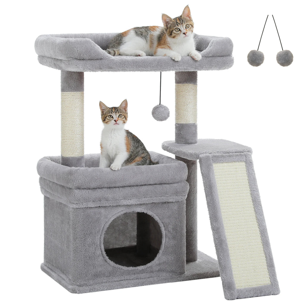 27" Cat Tree with Condo, Perch & Scratching Post