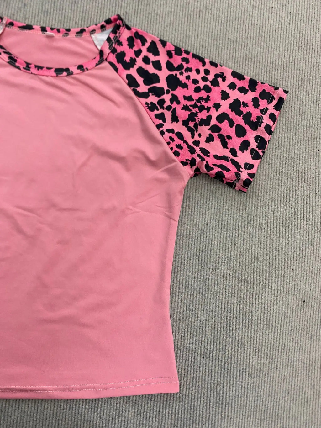 Women's Leopard-Patchwork Tee and Shorts Set