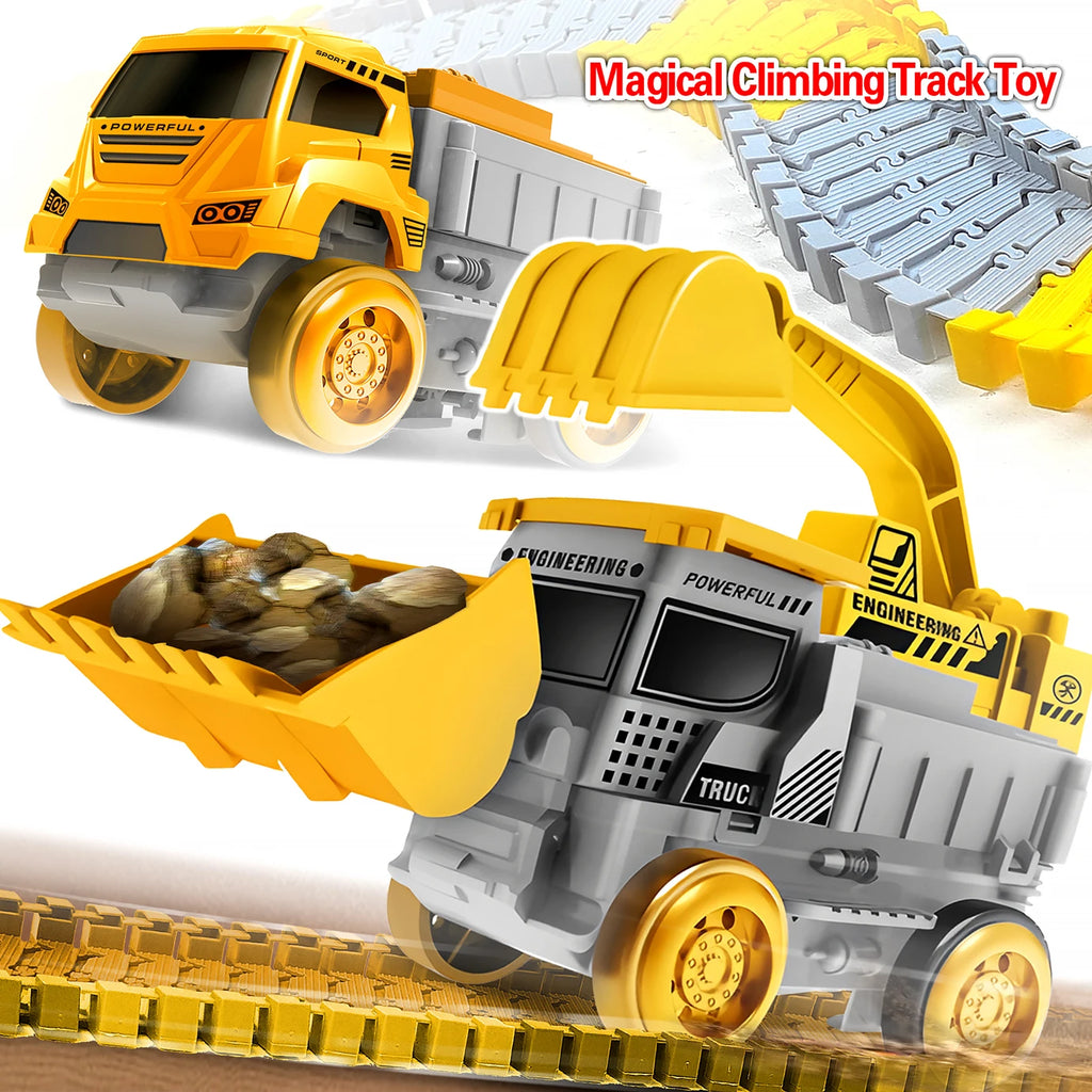Flexible Race Track with Light-Up Climbing Toy Car