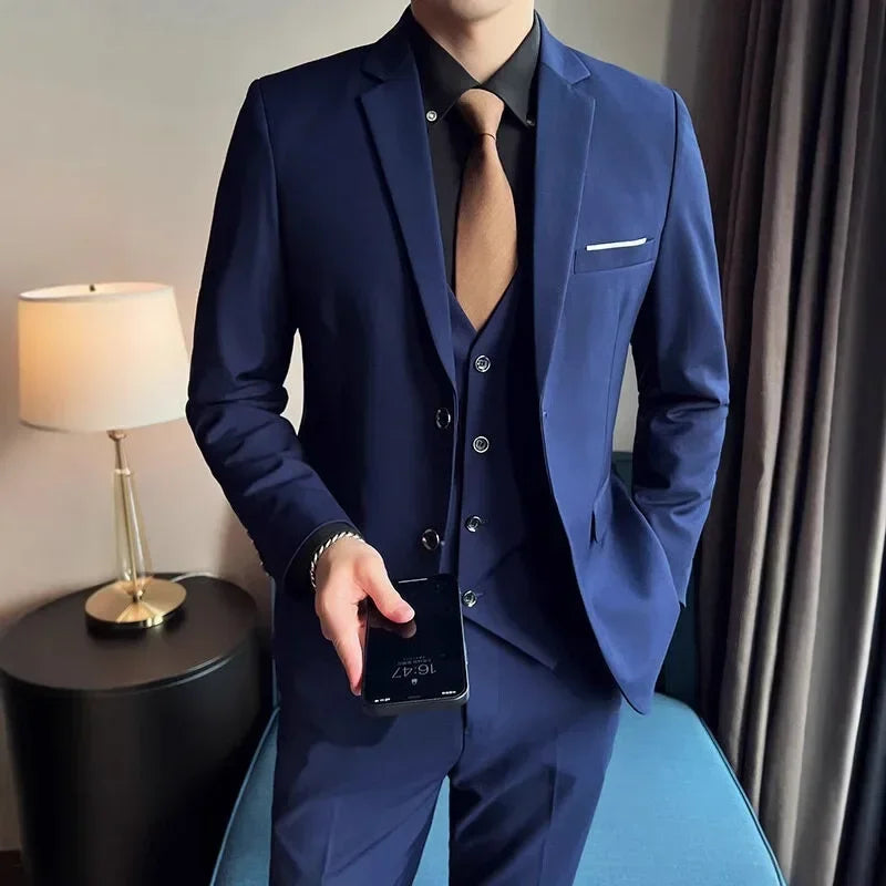Men's Three-Piece Suit – Blazer, Vest & Trousers