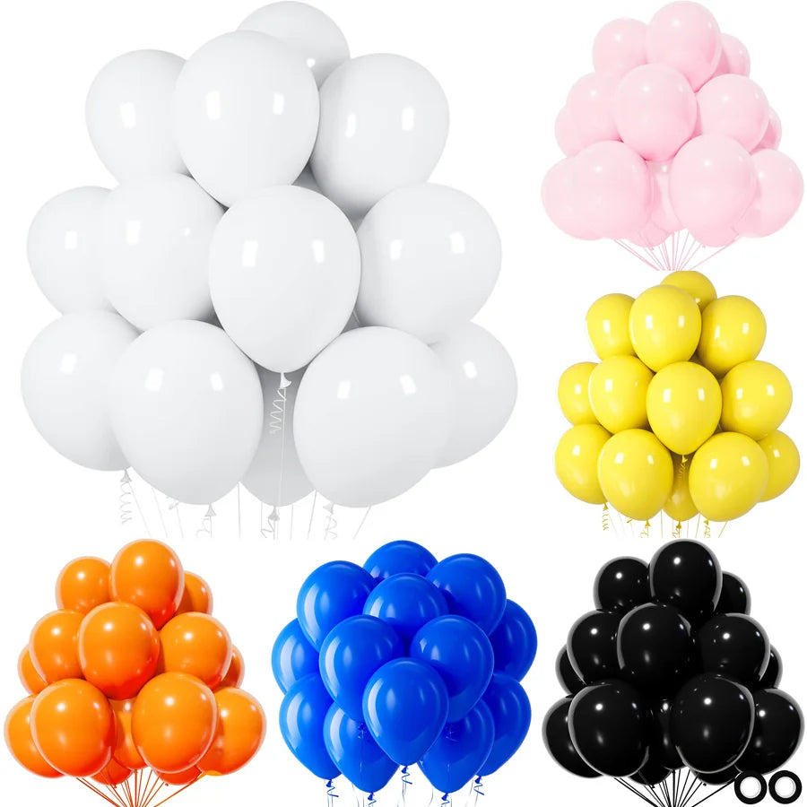 12-Inch Latex Party Balloons, Color & Pack Options