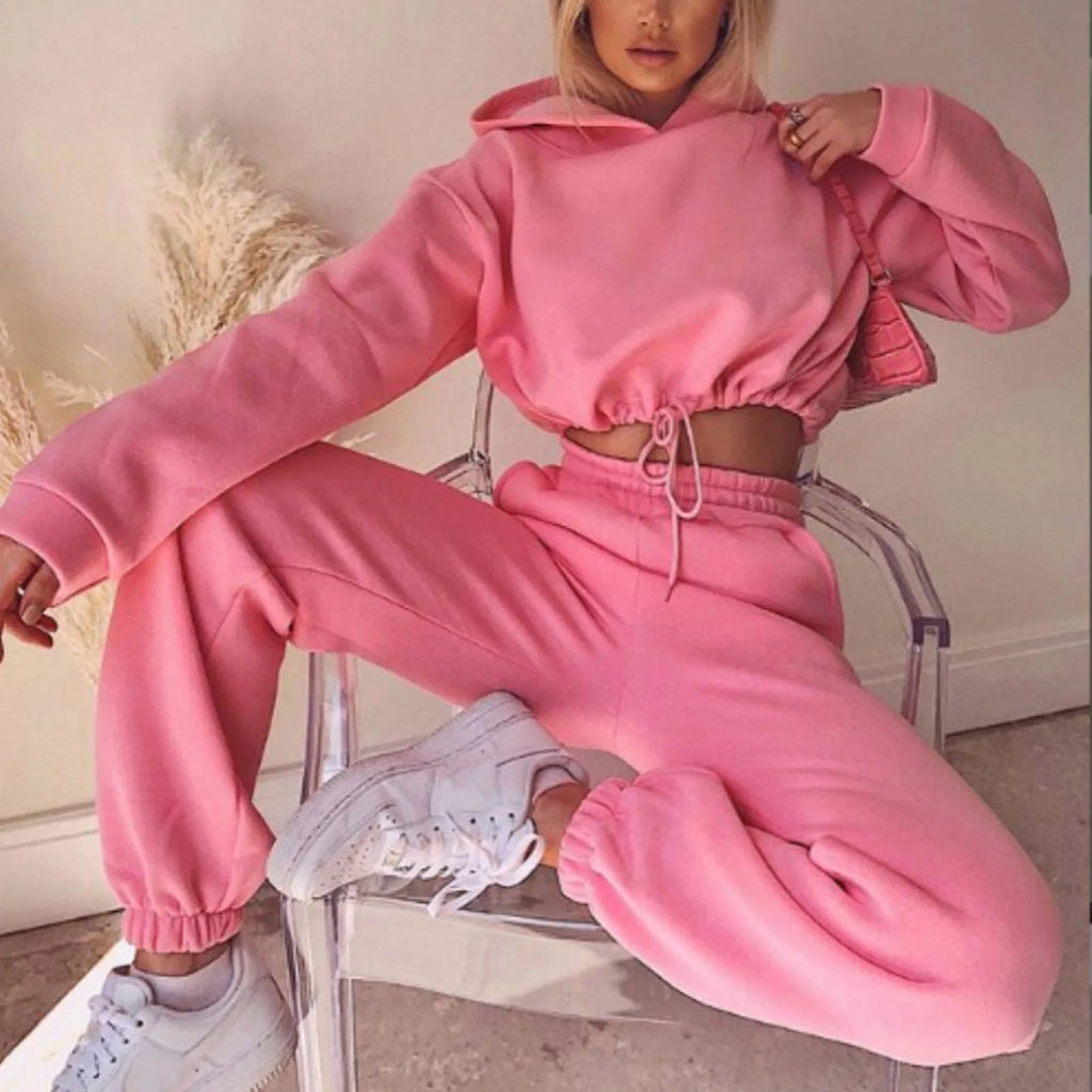 Women's Hooded Top & Pants Two-Piece Set