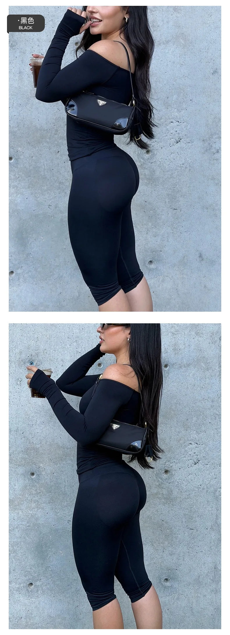 Women's Slash-Neck Top and Cropped Pants Set