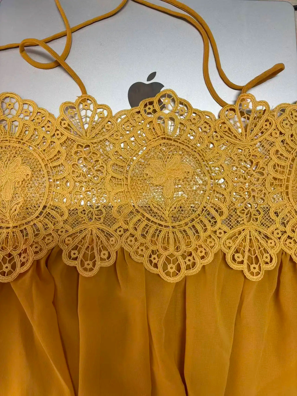Women's Floral Lace-Look Crop Top and Lantern Pants Set