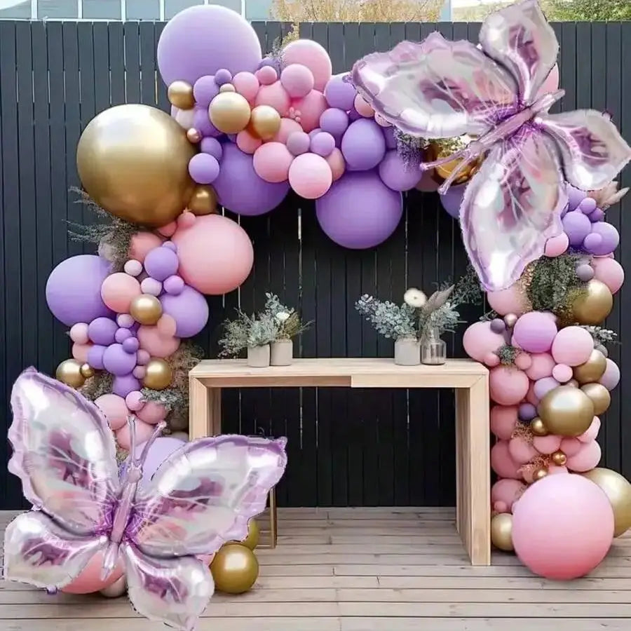 Purple Butterfly Balloon Garland Kit, 172 Pieces