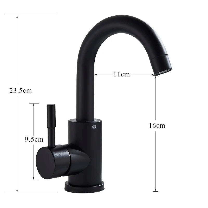 Single-Hole Hot & Cold Bathroom Basin Mixer Faucet