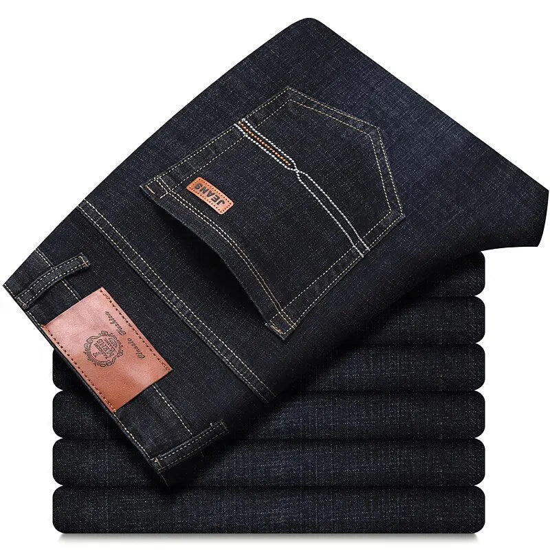 Men's Slim Straight-Leg Black Jeans