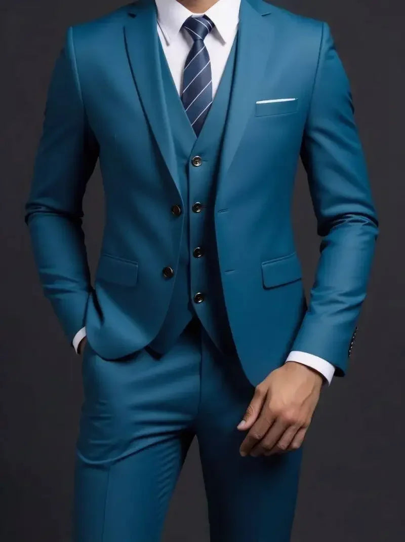 Men's Three-Piece Suit – Blazer, Vest & Trousers