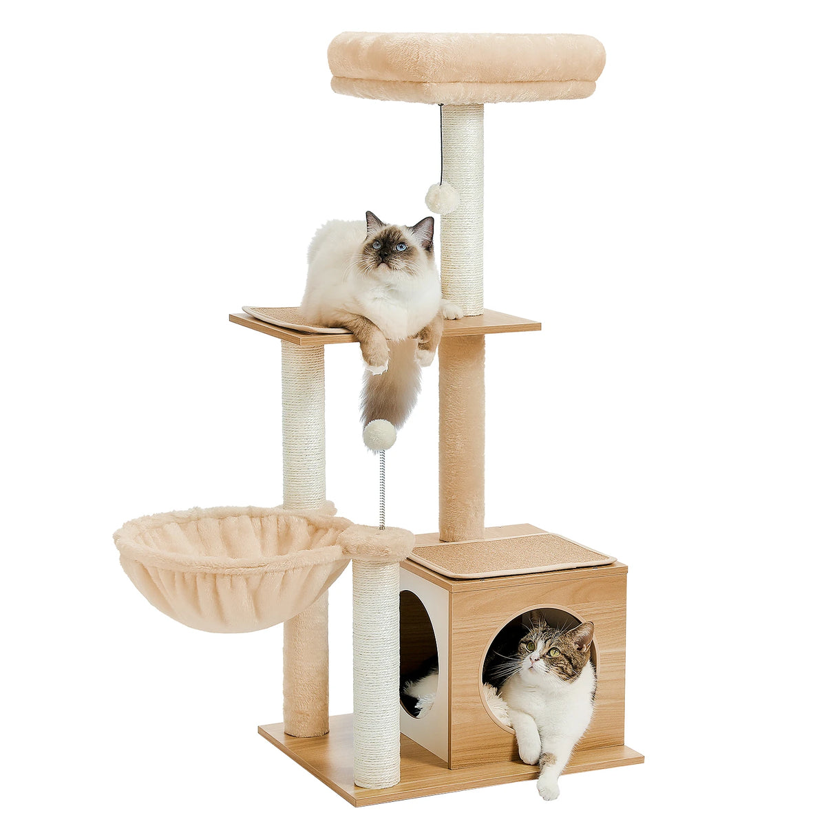 110cm Cat Tree with Condo & Hammock
