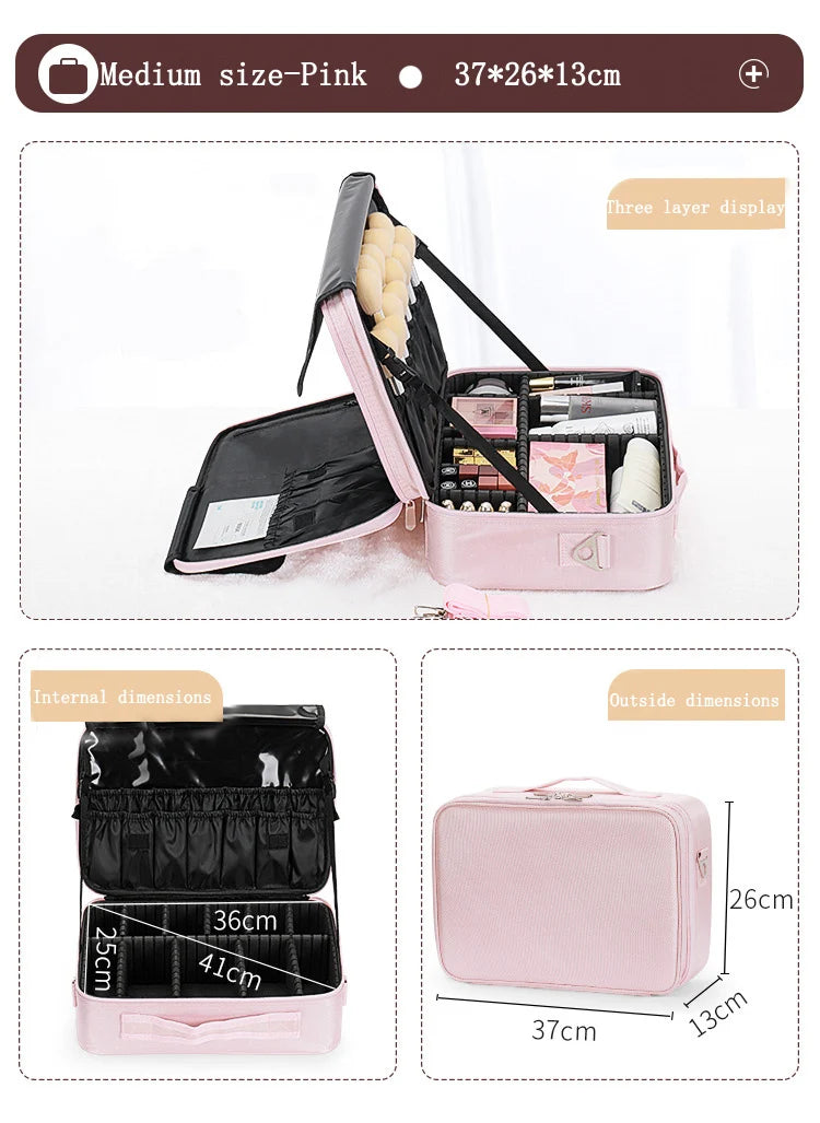 Oxford Fabric Cosmetic Organizer Case – 3 Sizes