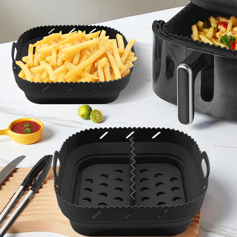 Square Silicone Air Fryer Liner with Divider