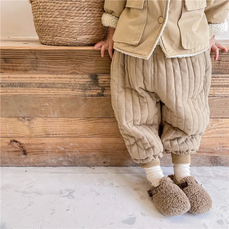 Children's Clothing From 2 To 7 Years Winter Kids Warm Cotton-Padded Trousers Baby Girls Thick Pants Toddler Boys Wear Clothes Whispering Desires Shoppe