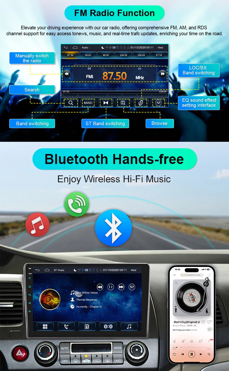 IYING MZY-01-A Stereo for Honda Civic 2006–2011