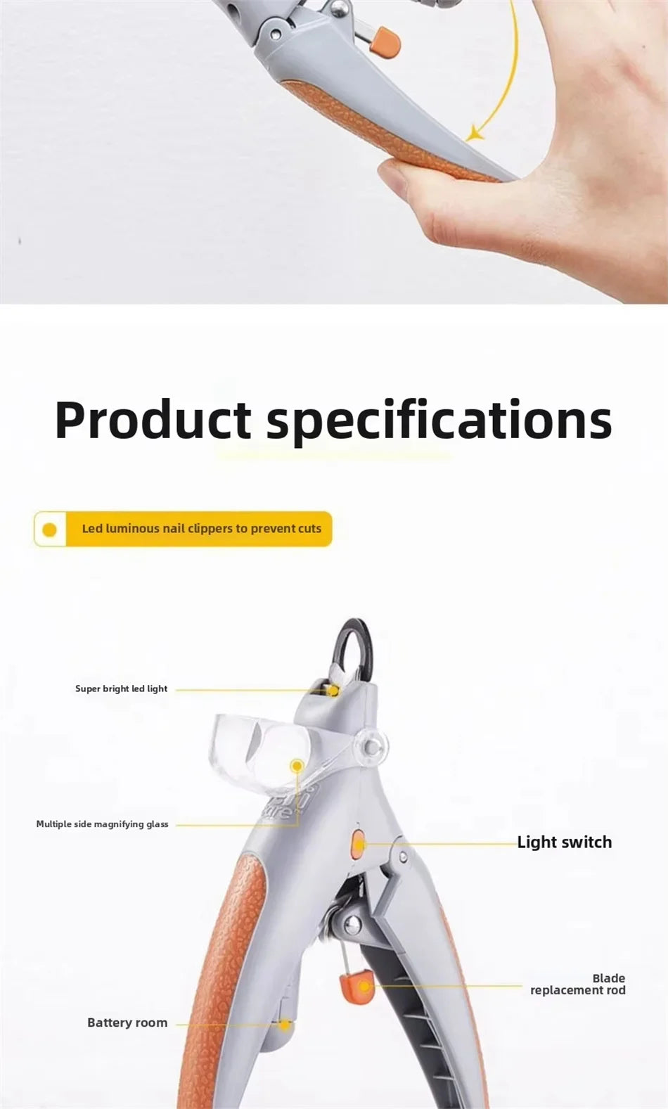LED Pet Nail Clippers with 5X Magnifier