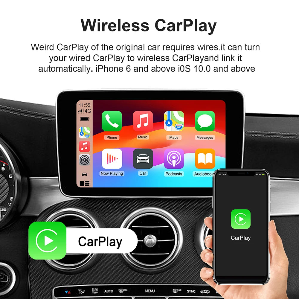 LEXXSON Wireless CarPlay & Android Auto AI Box