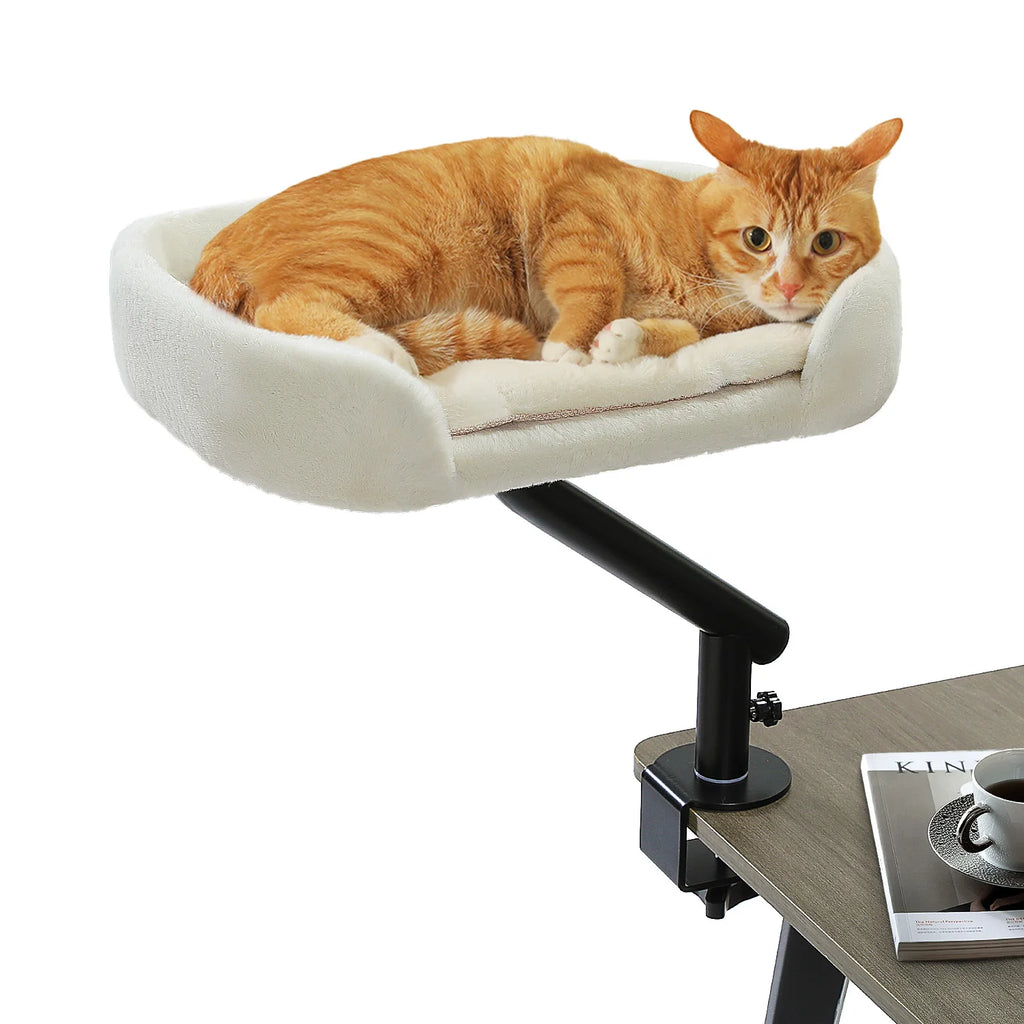 360° Rotating Desk-Mounted Cat Bed