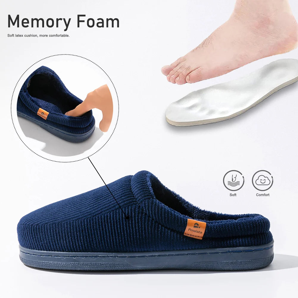 Pmoiste Men’s Plush Indoor Slippers